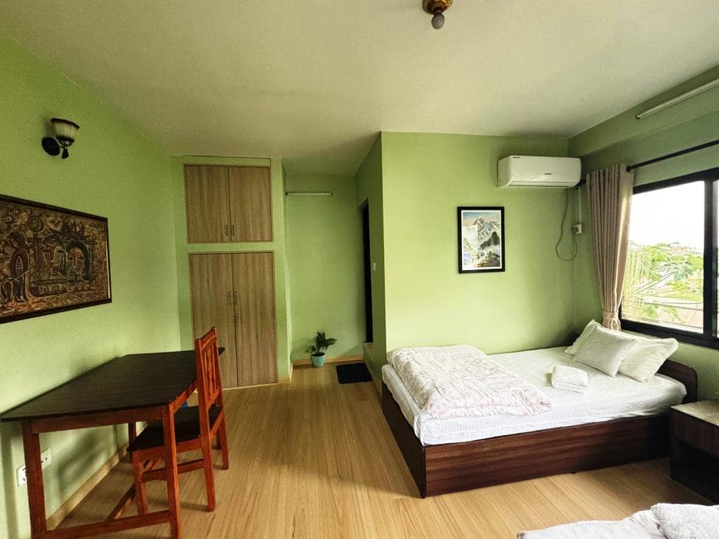 Cozy and clean homestay room with private bathroom at Niru Yoga Homestay, Nagarkot Nepal