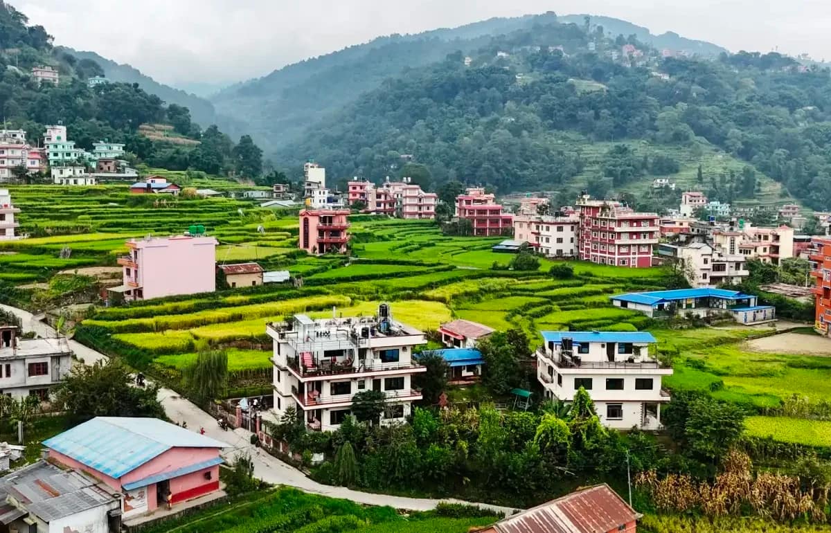 Peaceful yoga retreat in nature near Bhaktapur Nepal