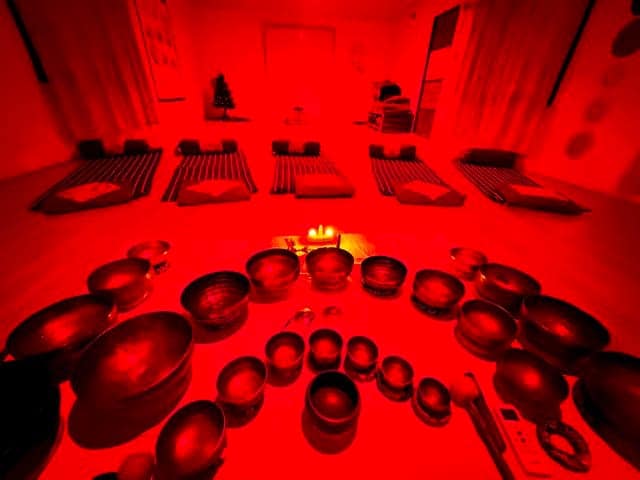 Sound Healing session at Niru Yoga Homestay with meditation hiking retreat, Nagarkot village, Bhaktapur, Kathmandu valley Nepal.