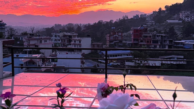 Sunset rooftop yoga and hiking retreat in Kathmandu Valley Nepal at Niru Yoga Homestay