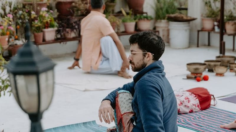 Rooftop yoga session during 3 nights 4 days retreat at Niru Yoga Homestay in Nepal