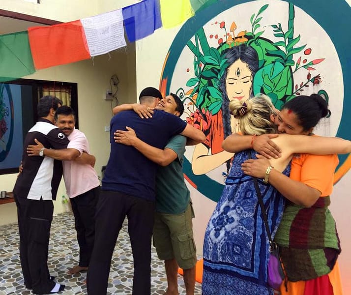 Saying Goodbye at Niru Yoga Homestay Best Yoga Teacher Training in Nepal