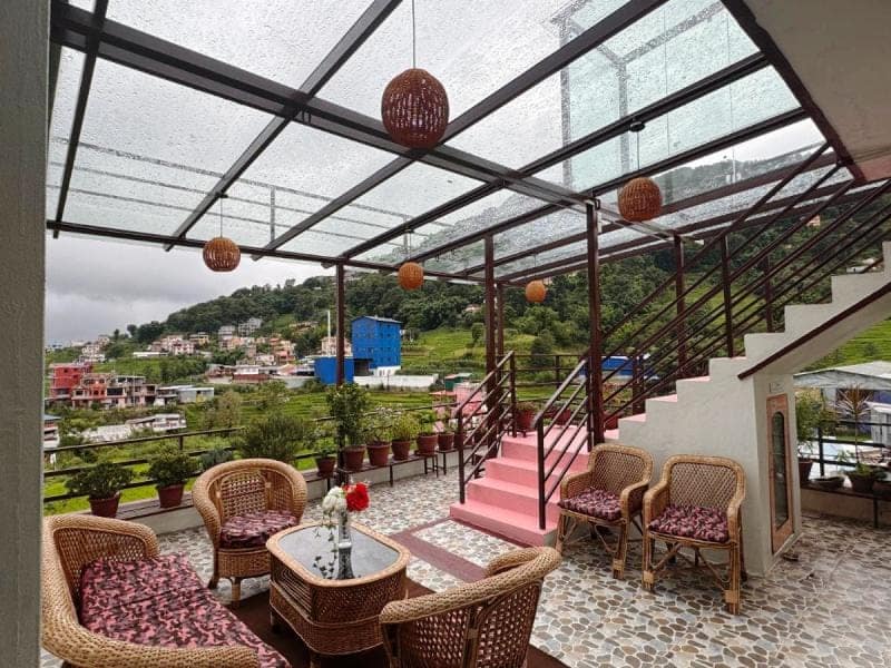 dining room at Niru Yoga Homestay Retreat in Nagarkot, Nepal