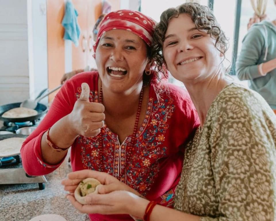 Organic home-cooked meal at Niru Yoga Homestay